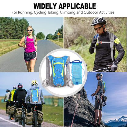 LotFancy Hydration Backpack with 2L Bladder (BPA Free), Leakproof Camel Backpack for Running Cycling Hiking Climbing Race Festival Skiing Walking, Water Hydration Pack for Women Men Kids