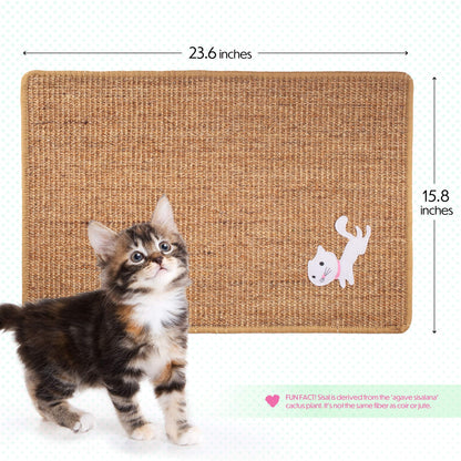 Cat Scratcher Mat, Natural Sisal Cat Scratching Carpet Pad, Floor Scratching Rug, Anti Slip Cat Scratching Mat for Cat Grinding Claws & Protecting Furniture