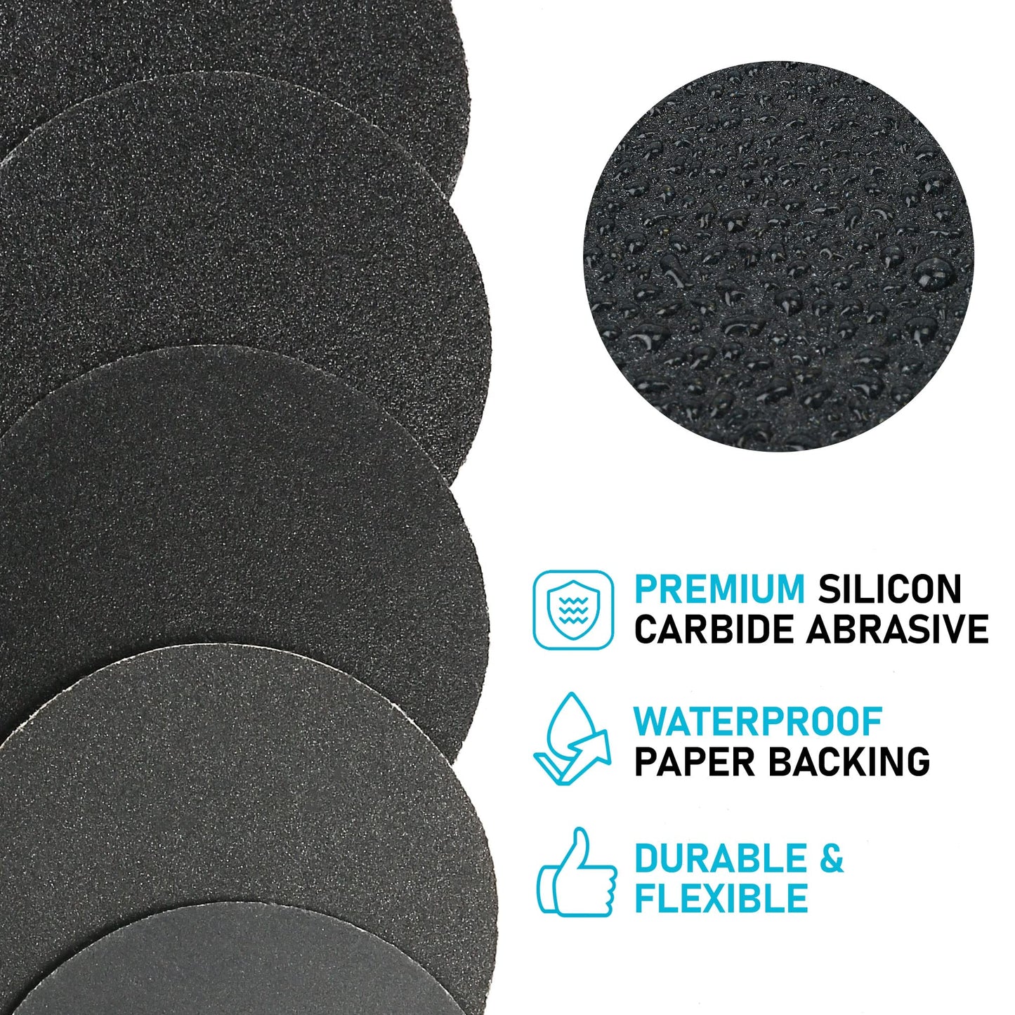 LotFancy 3 Inch Wet Dry Sanding Disc, 60pcs 60 to 7000 Grit, Silicon Carbide Hook and Loop Sandpaper with 1/4” Backing Pad and Foam Buffering Pad, for Automotive Wood Polishing & Finishing